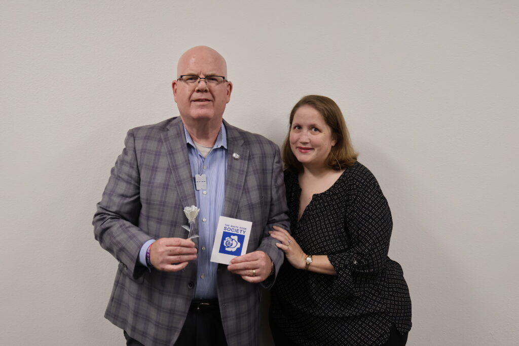 Community Security Director Bill Ganley and his White Rose nominator, Jewish educator Lisa Rothstein Goldberg