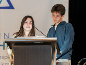 Teens presenting during community event