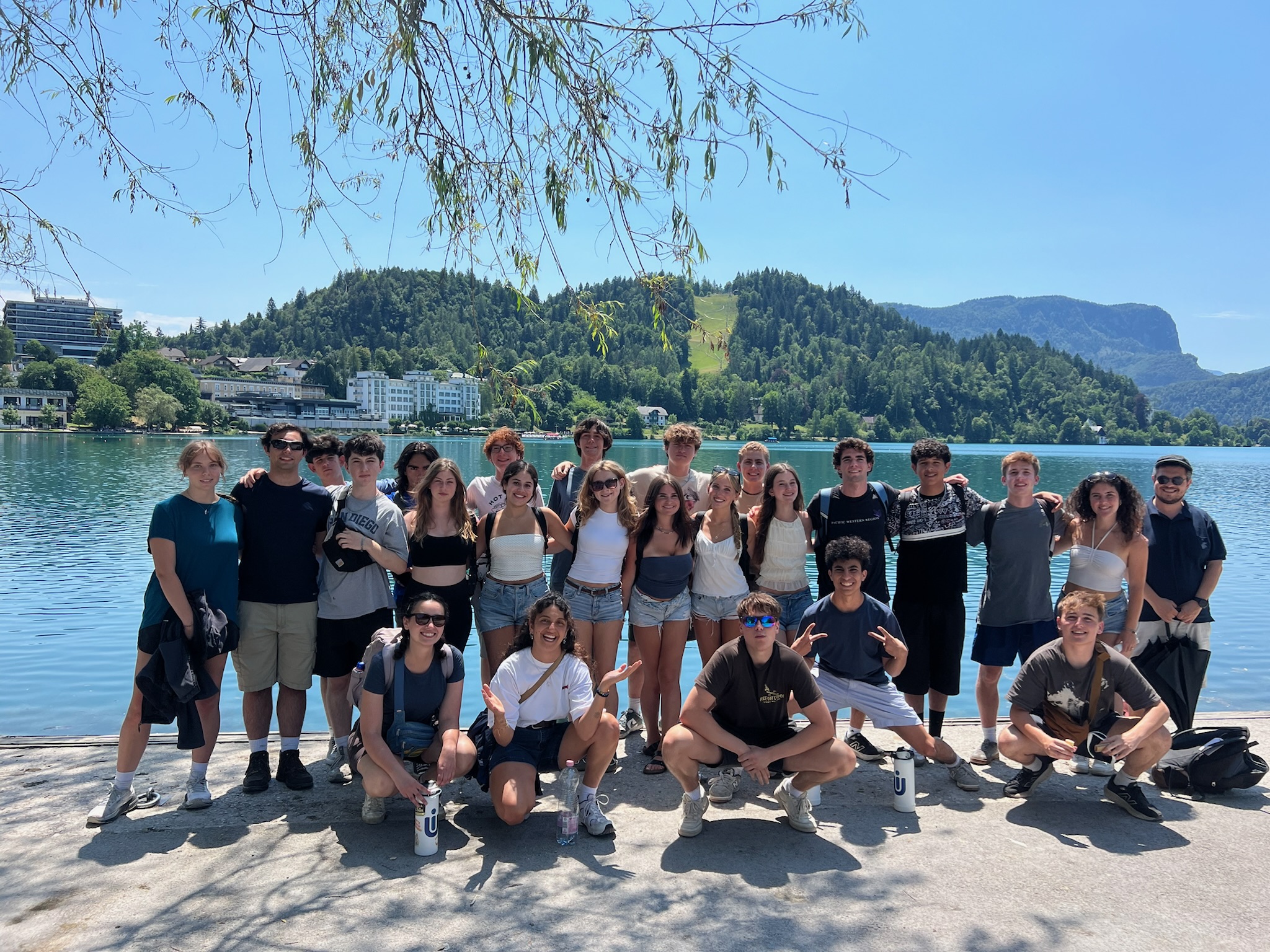 San Diego teens beside a lake on a Federation teen trip