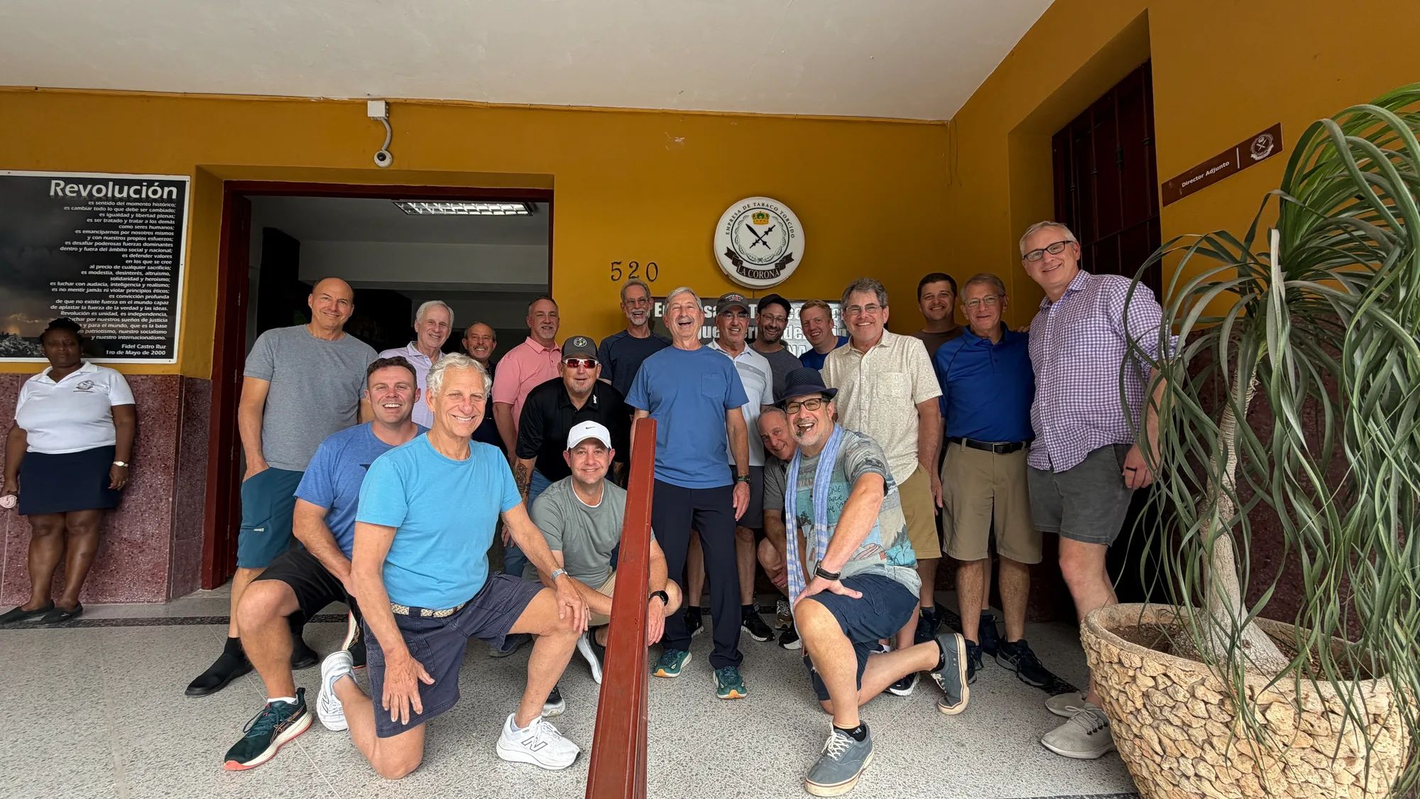 Participants in the Federation men's mission to Cuba gathered for a group photo
